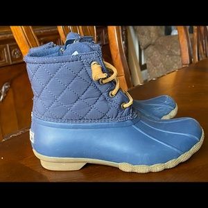 Sperry navy blue quilted duck boots womens sz 5.5